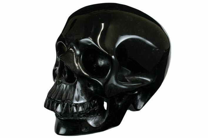 Realistic, Polished Black Obsidian Skull #150854